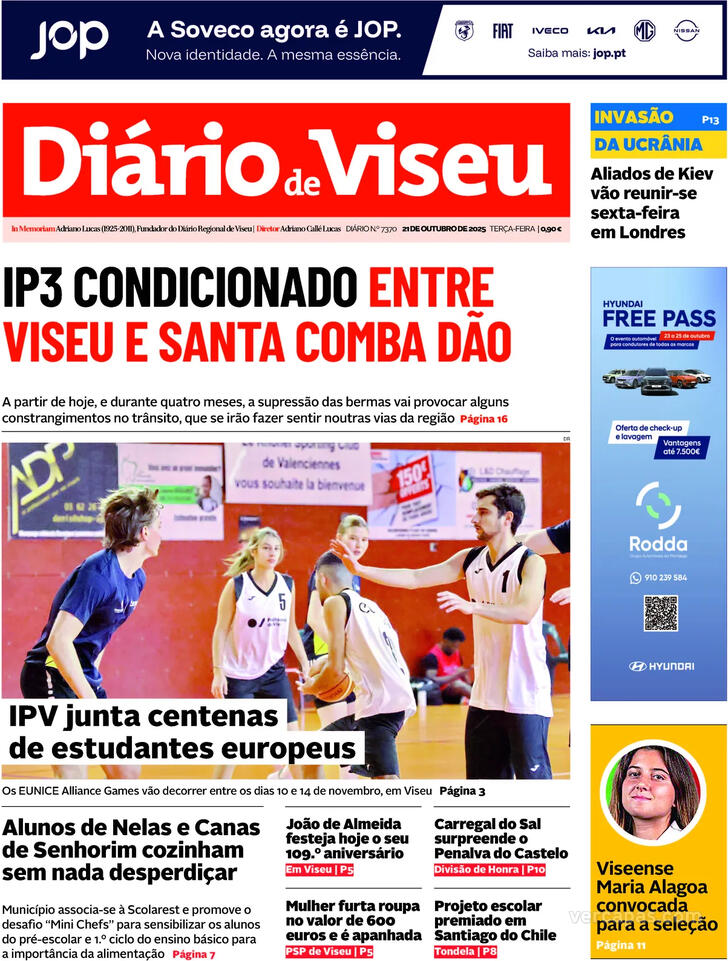 Capa Dirio de Viseu - 2025-10-21
