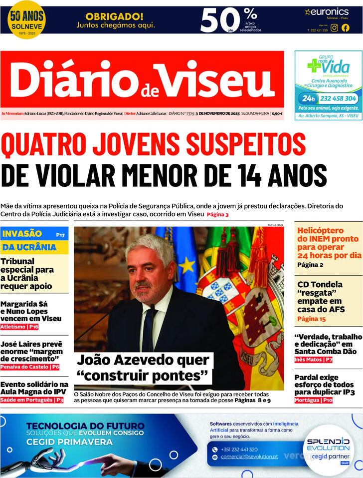 Capa Dirio de Viseu - 2025-11-03