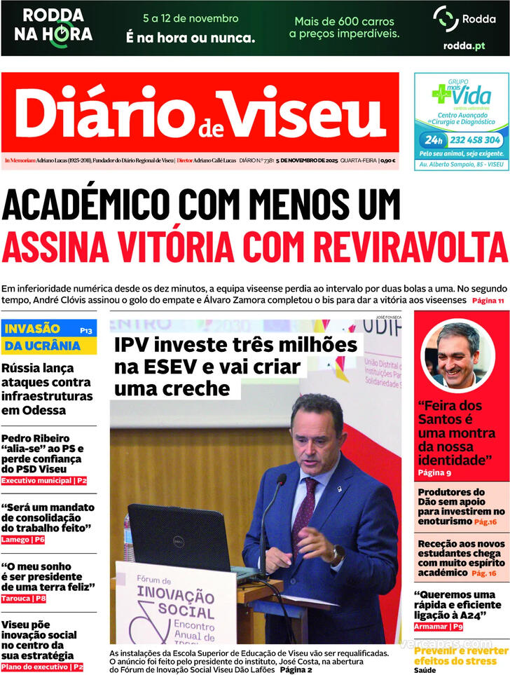 Capa Di�rio de Viseu - 2025-11-05