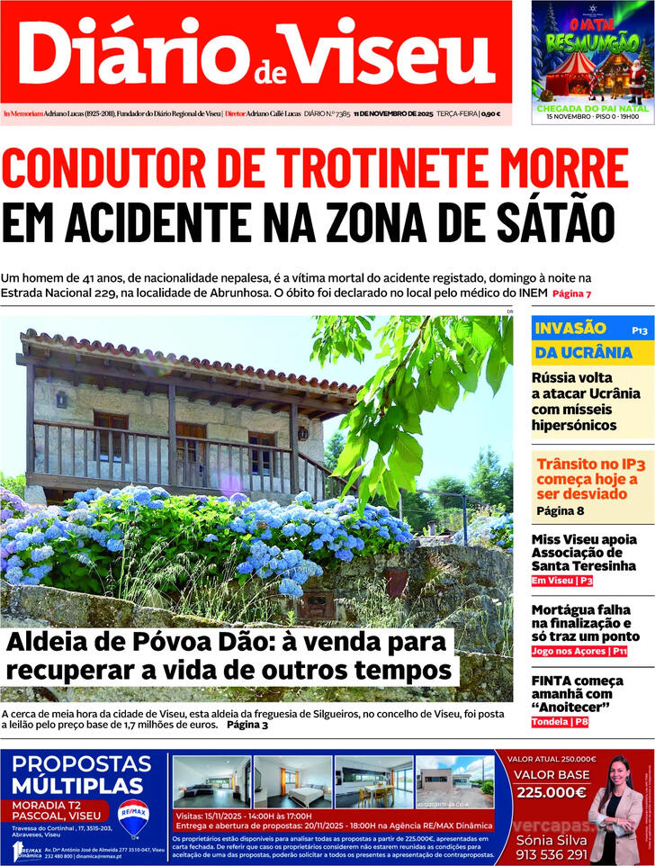 Capa Di�rio de Viseu - 2025-11-11