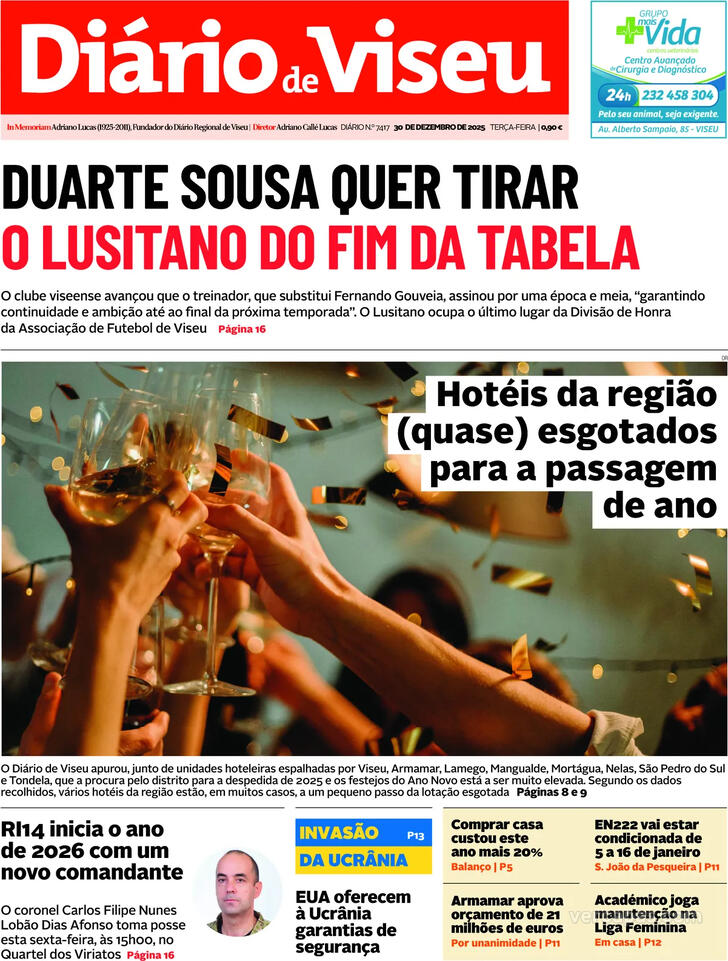 Capa Di�rio de Viseu - 2025-12-30