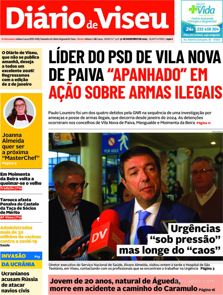 Capa Di�rio de Viseu - 2025-12-31