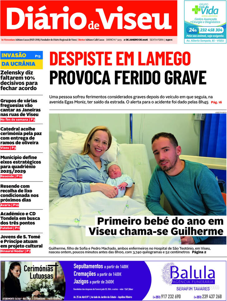Capa Di�rio de Viseu - 2026-01-02