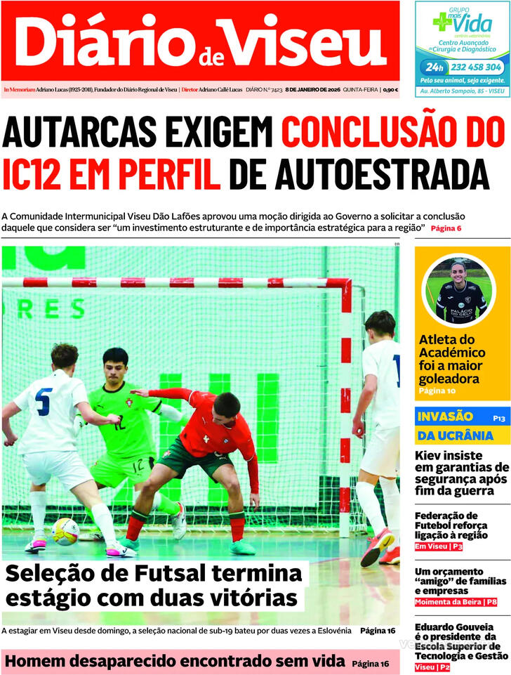 Capa Di�rio de Viseu - 2026-01-08