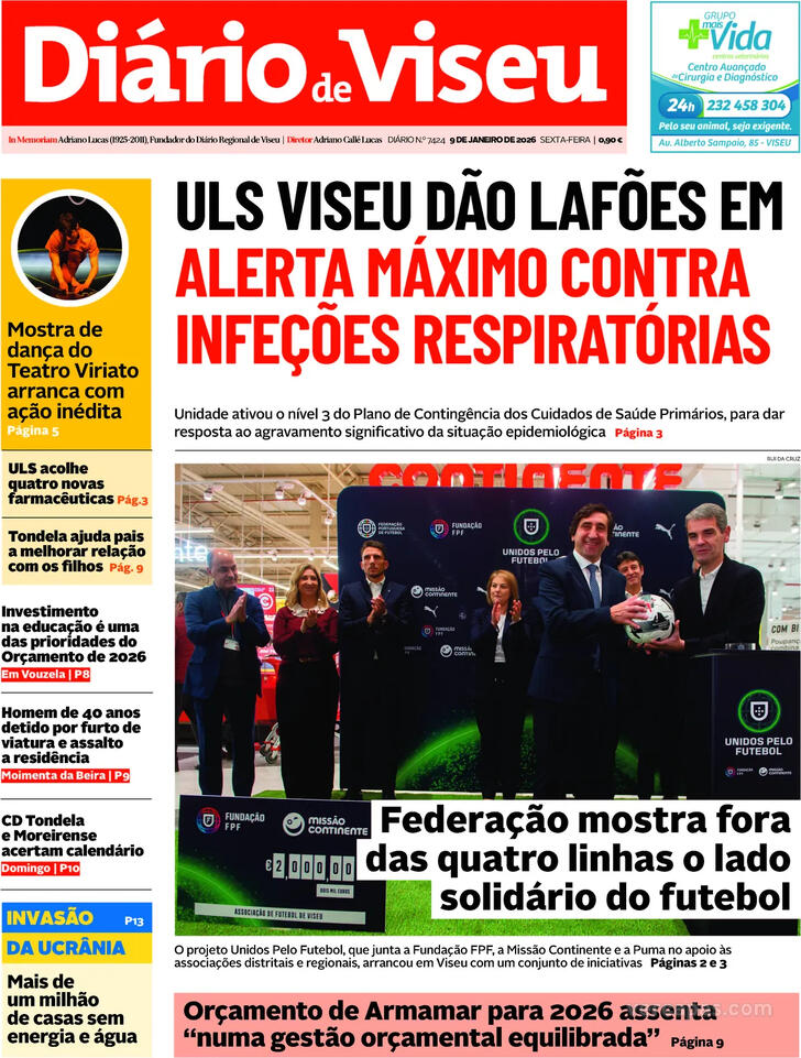 Capa Di�rio de Viseu - 2026-01-09