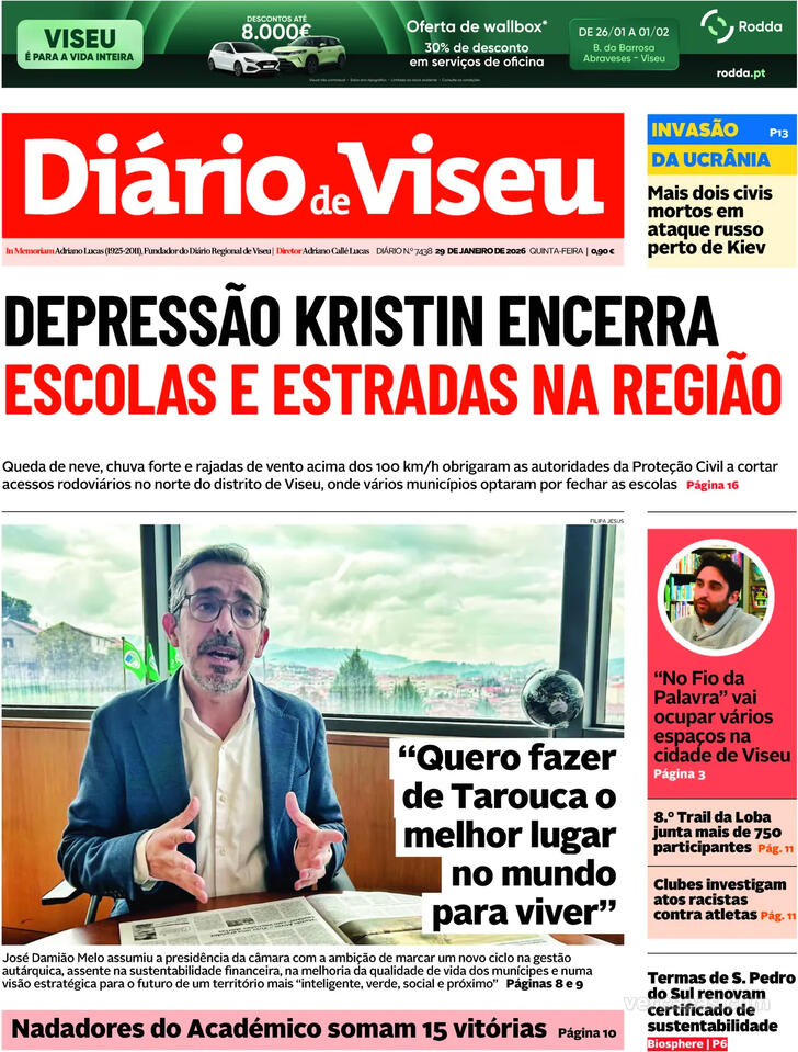 Capa Di�rio de Viseu - 2026-01-29