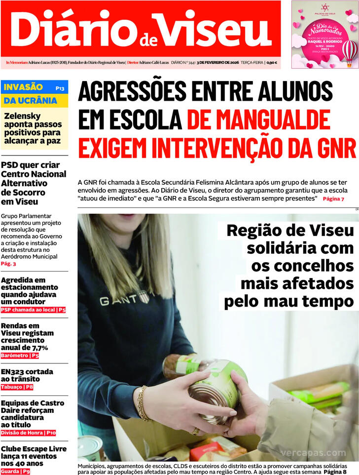 Capa Di�rio de Viseu - 2026-02-03