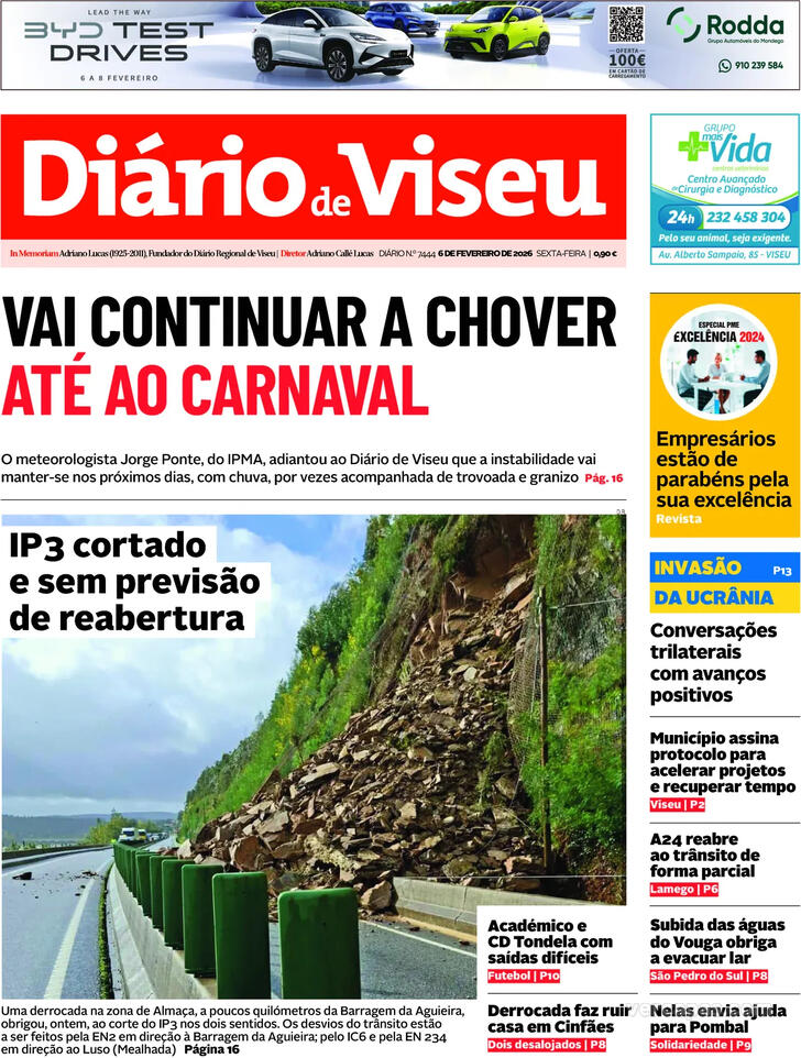 Capa Di�rio de Viseu - 2026-02-06