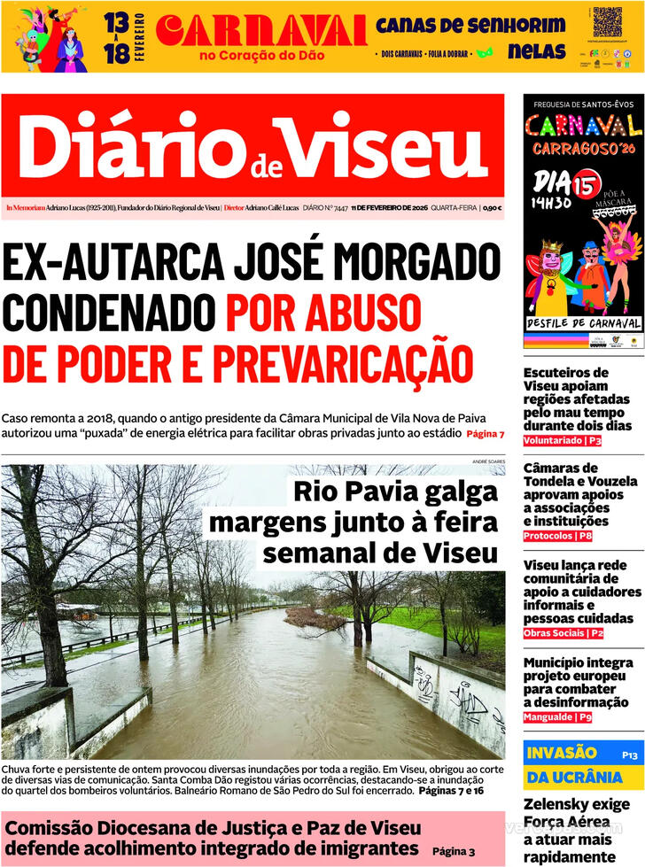 Capa Di�rio de Viseu - 2026-02-11
