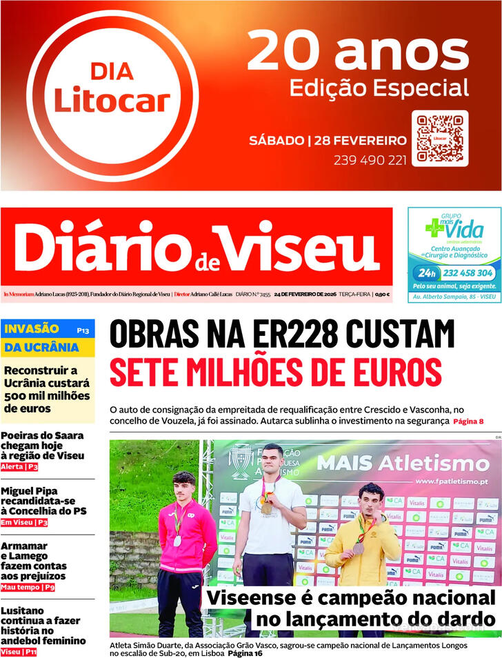 Capa Di�rio de Viseu - 2026-02-24