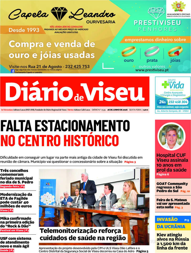 Capa Di�rio de Viseu - 2026-06-26