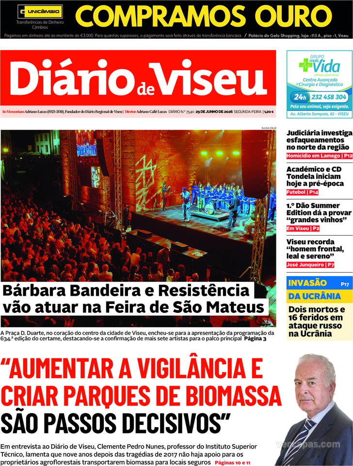 Capa Di�rio de Viseu - 2026-06-29