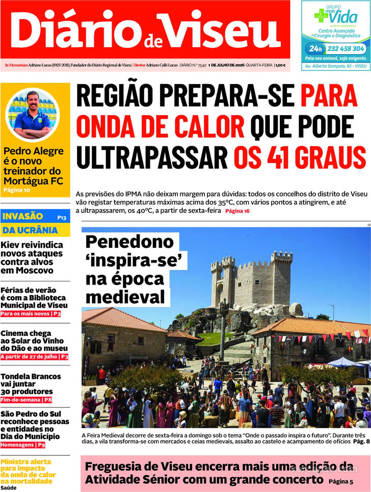 Capa Di�rio de Viseu - 2026-07-01