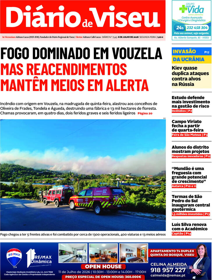 Capa Di�rio de Viseu - 2026-07-06