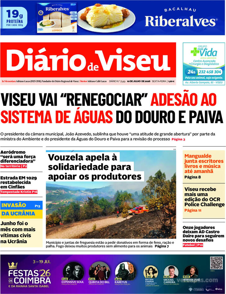 Capa Di�rio de Viseu - 2026-07-10