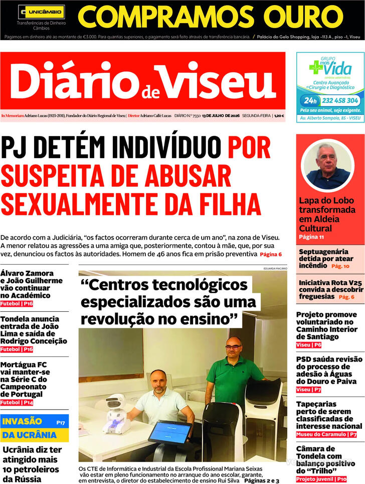 Capa Di�rio de Viseu - 2026-07-13
