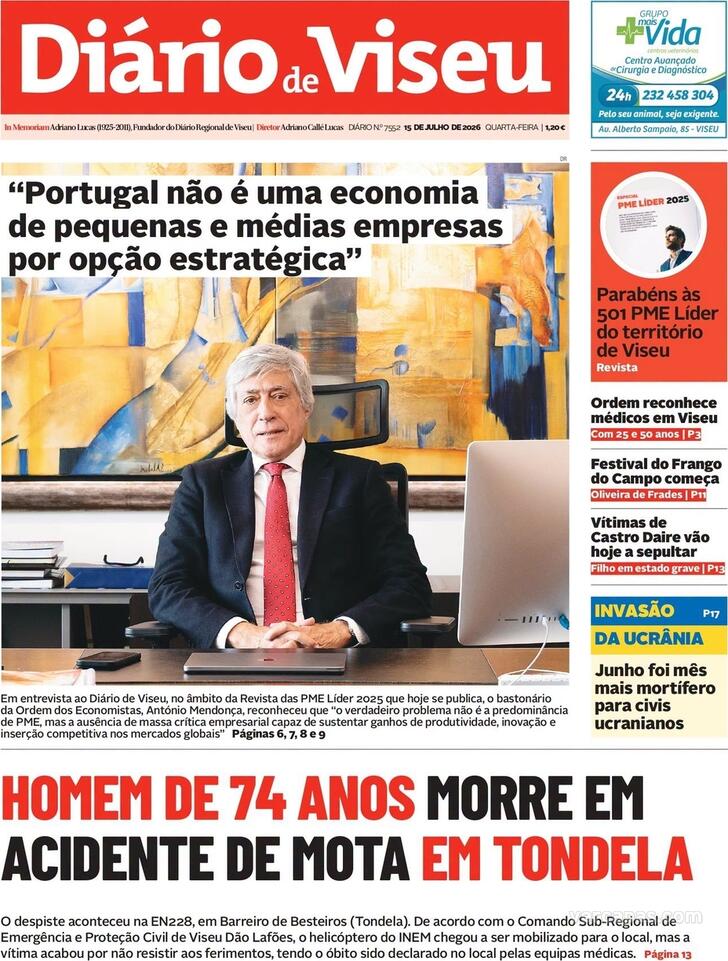 Capa Di�rio de Viseu - 2026-07-15