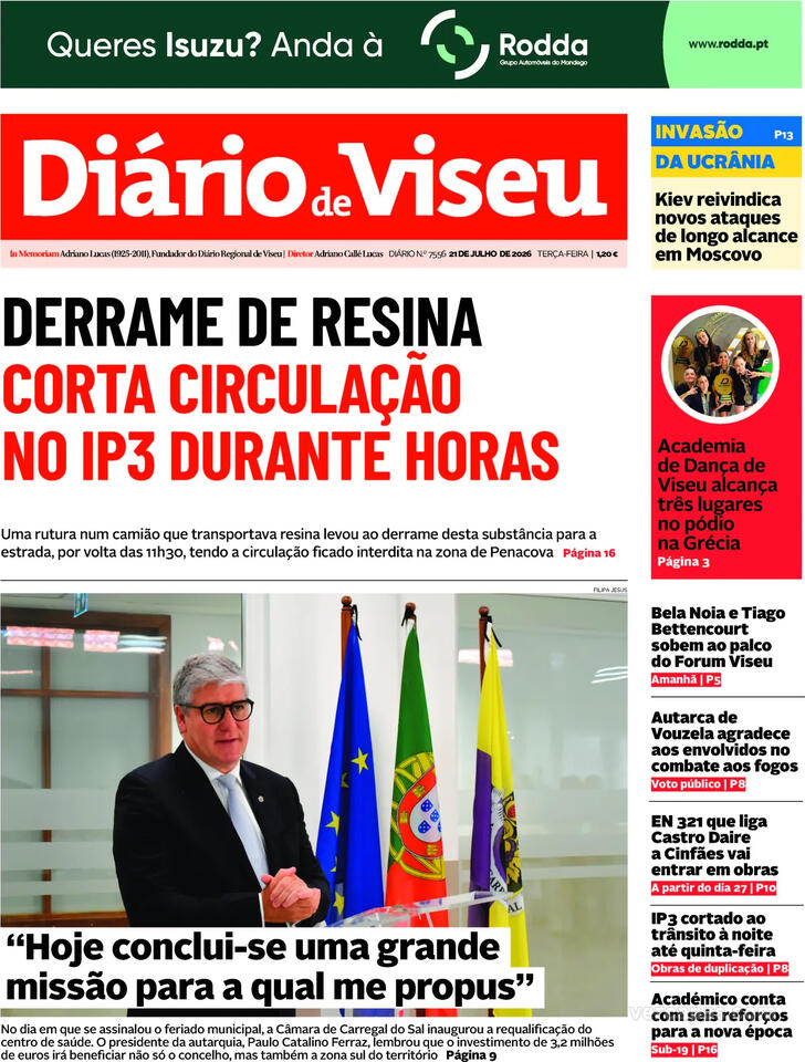 Capa Di�rio de Viseu - 2026-07-21