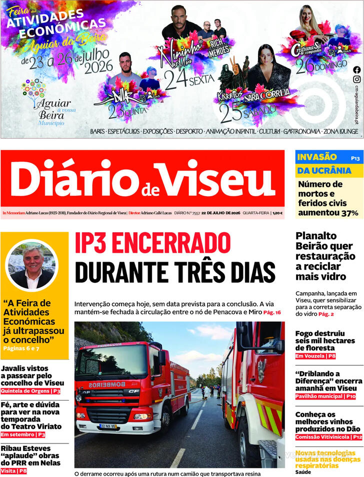 Capa Di�rio de Viseu - 2026-07-22