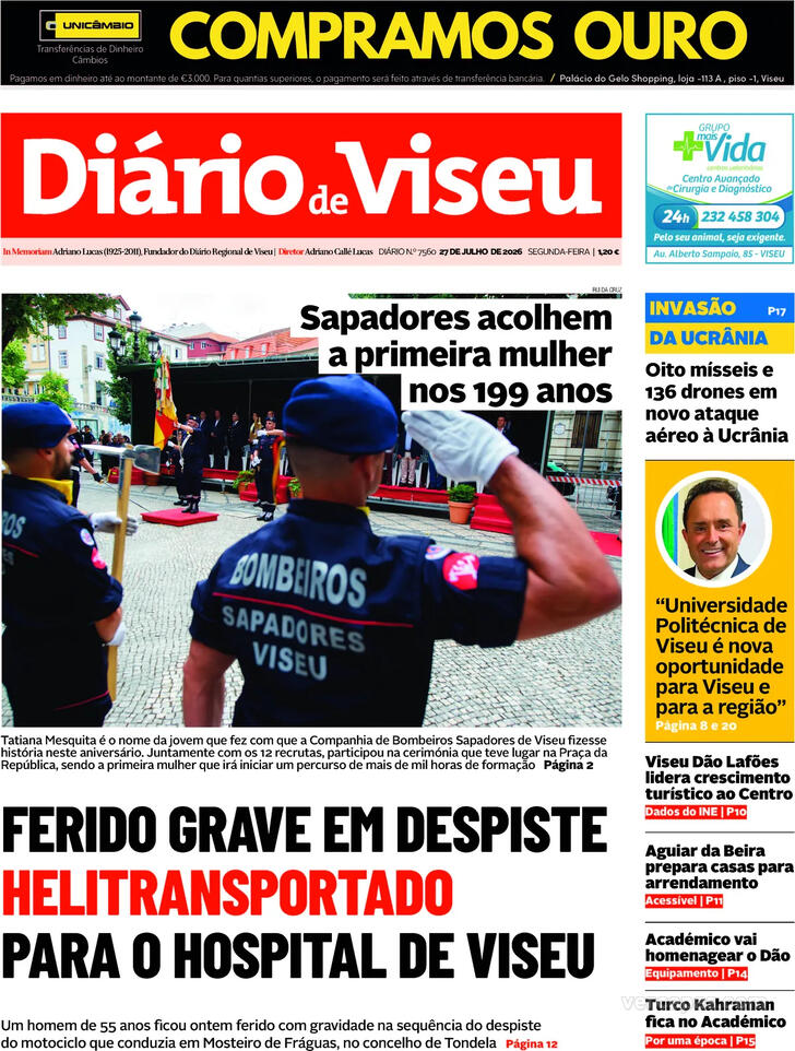 Capa Di�rio de Viseu - 2026-07-27