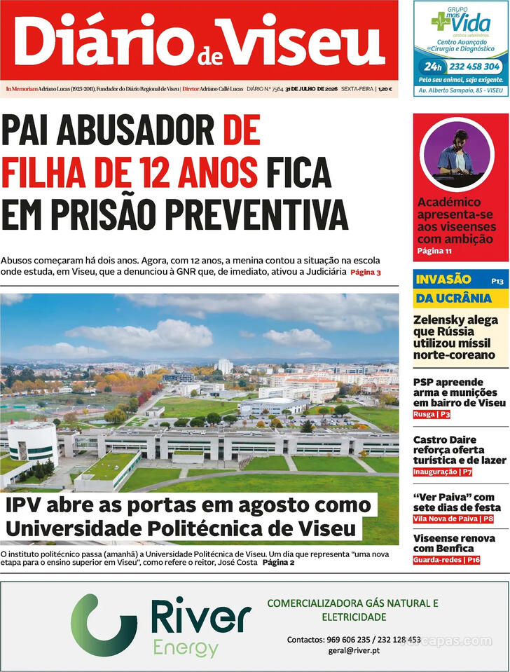 Capa Di�rio de Viseu - 2026-07-31