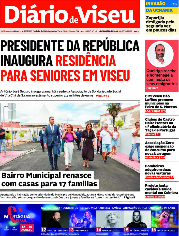 Capa Di�rio de Viseu - 2026-08-05