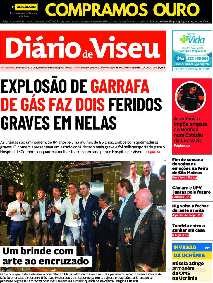 Capa Di�rio de Viseu - 2026-08-10