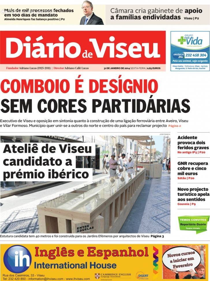 Capa Dirio de Viseu - 2014-01-31