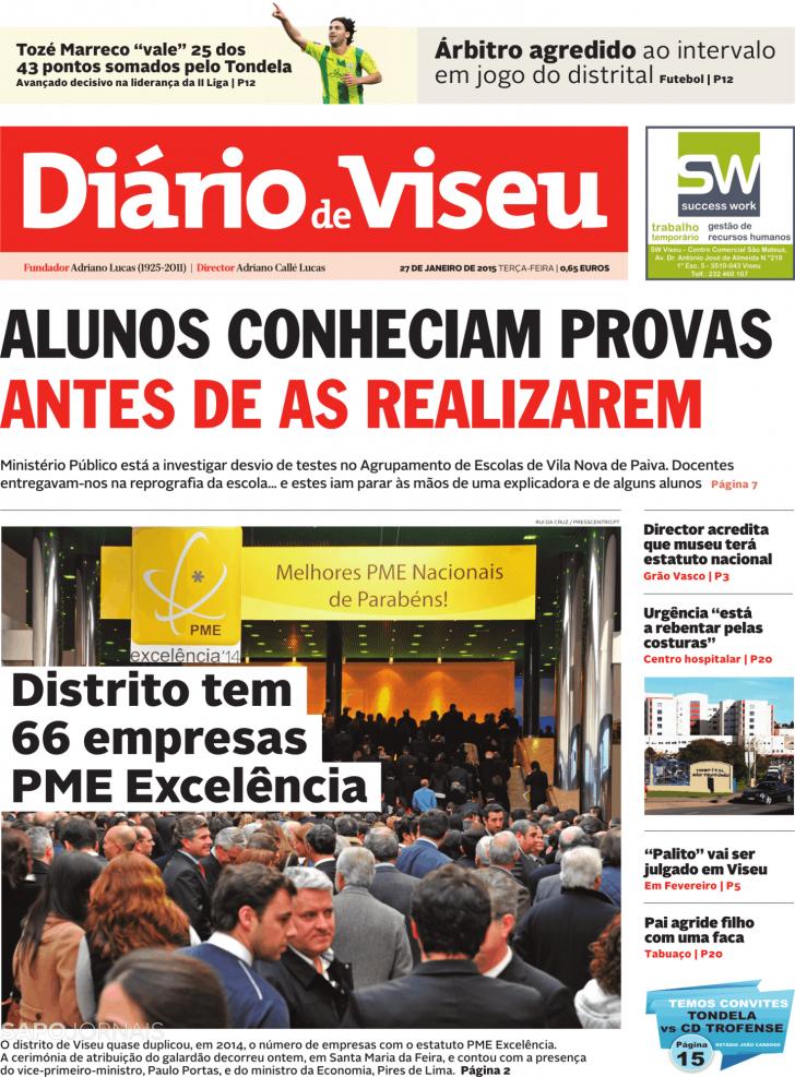 Capa Dirio de Viseu - 2015-01-27