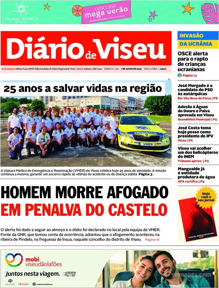 Capa Dirio de Viseu - 2025-07-01