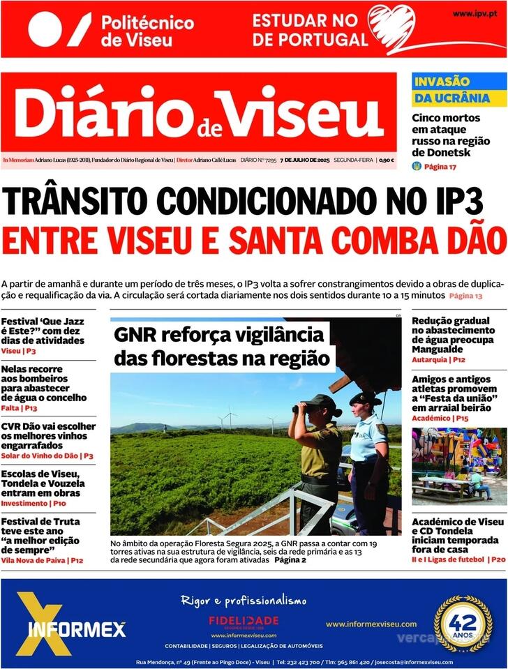 Capa Dirio de Viseu - 2025-07-07