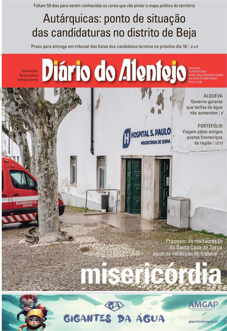 Capa Dirio do Alentejo - 2025-08-15