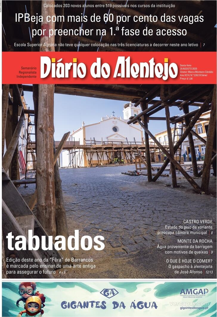 Capa Dirio do Alentejo - 2025-08-29