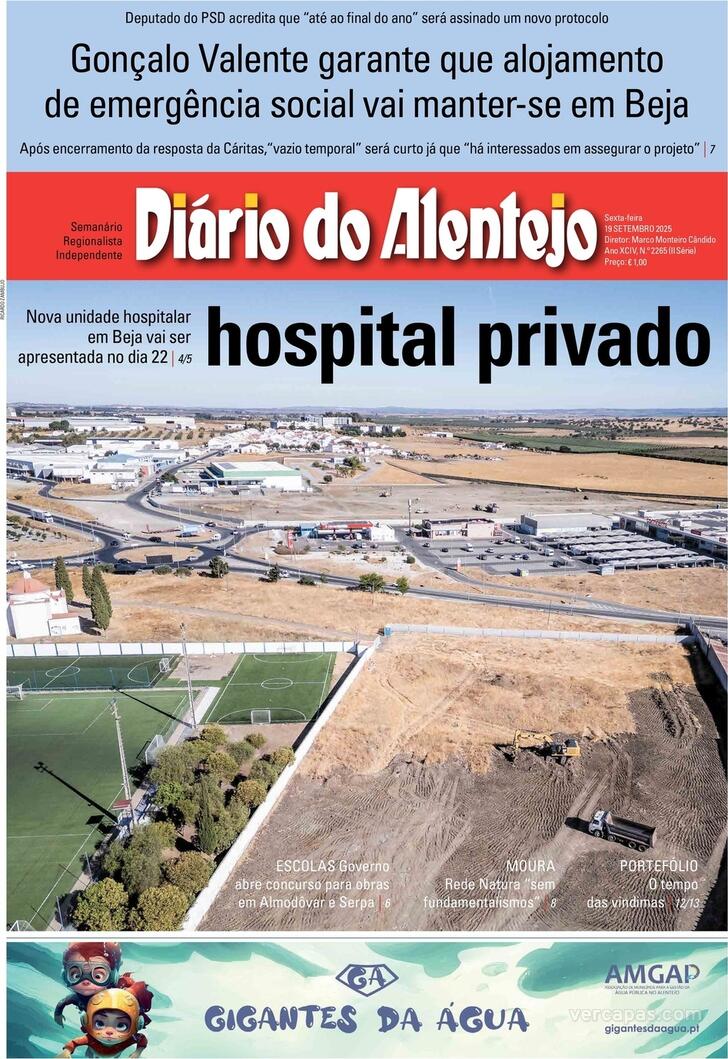 Capa Dirio do Alentejo - 2025-09-19