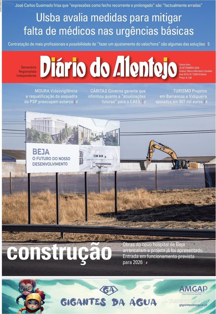 Capa Dirio do Alentejo - 2025-09-26