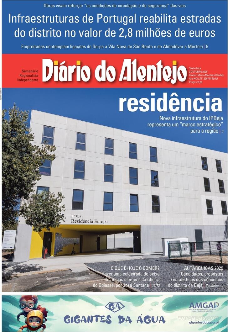 Capa Dirio do Alentejo - 2025-10-03