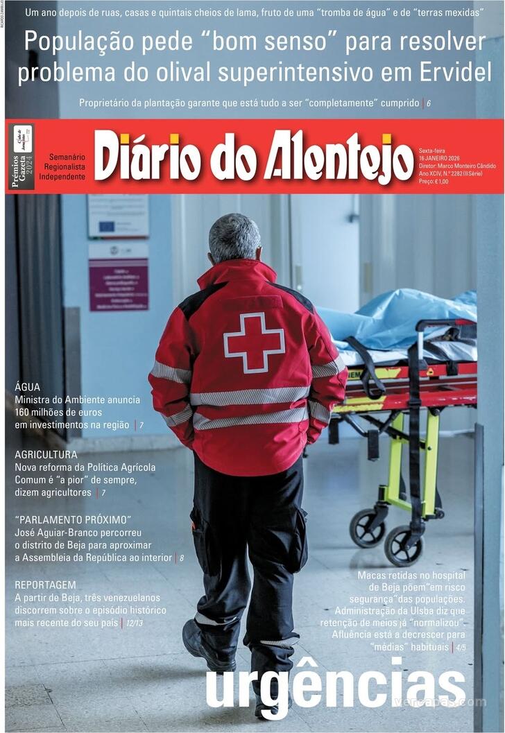 Capa Di�rio do Alentejo - 2026-01-16