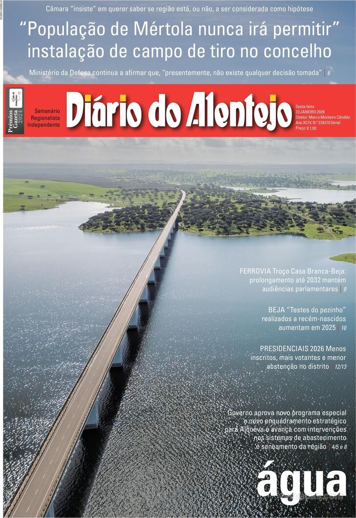 Capa Di�rio do Alentejo - 2026-01-23