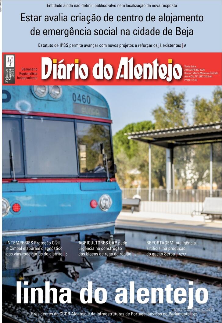 Capa Di�rio do Alentejo - 2026-02-20