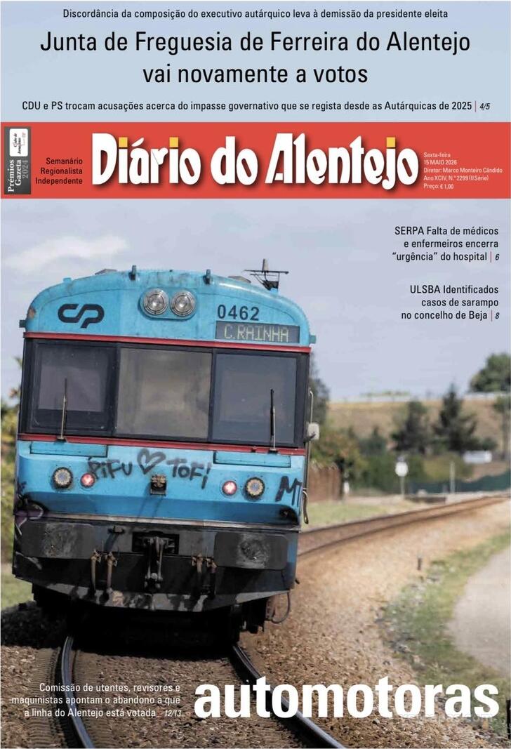 Capa Di�rio do Alentejo - 2026-05-15