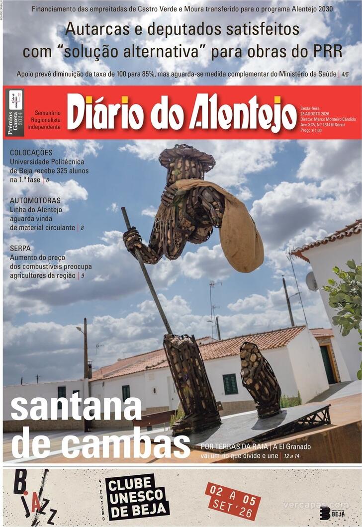 Capa Di�rio do Alentejo - 2026-08-28