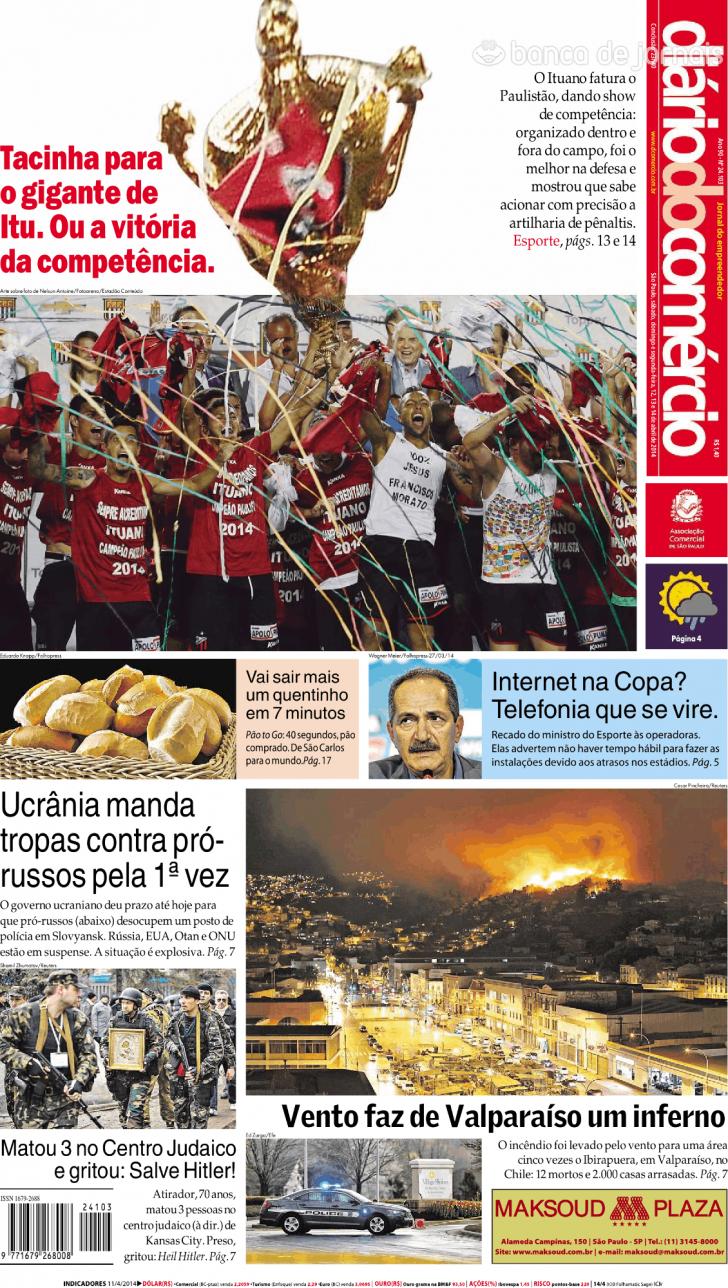 Capa Dirio do Comrcio - 2014-04-14