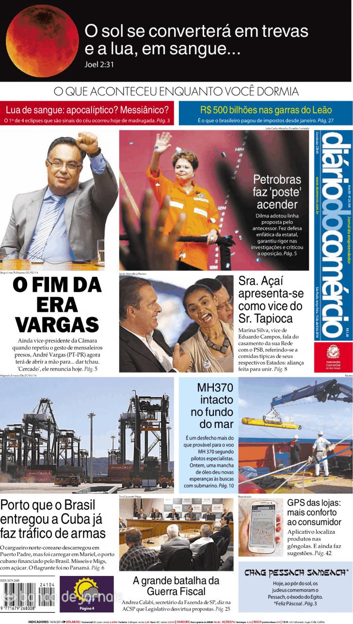 Capa Dirio do Comrcio - 2014-04-15