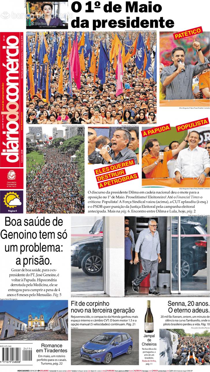 Capa Dirio do Comrcio - 2014-05-02