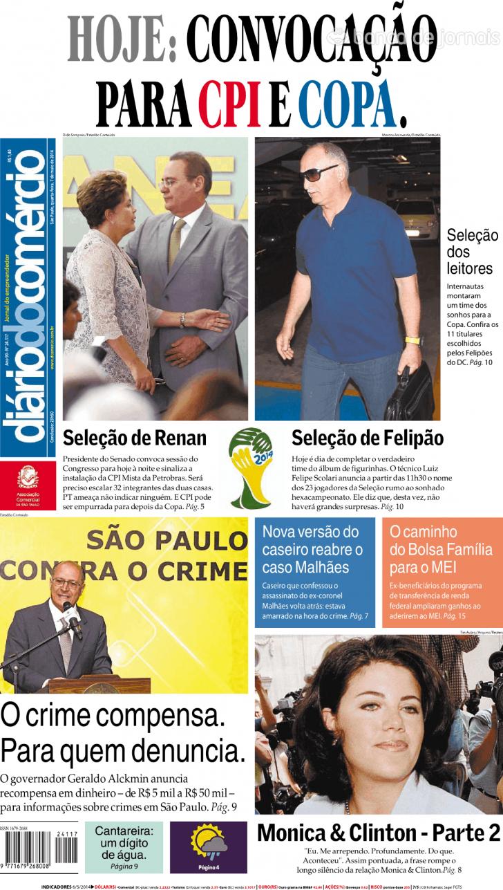 Capa Dirio do Comrcio - 2014-05-07
