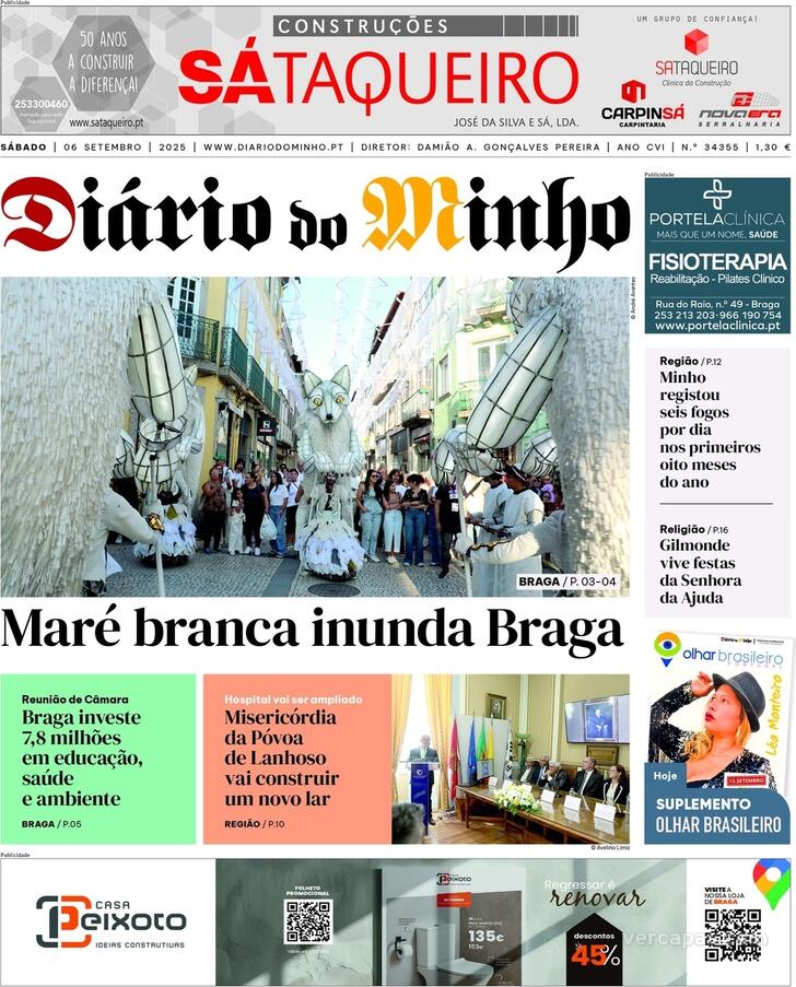 Capa Dirio do Minho - 2025-09-06