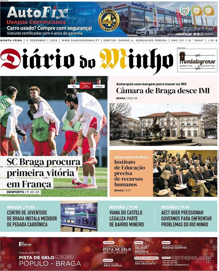 Capa Dirio do Minho - 2025-12-11