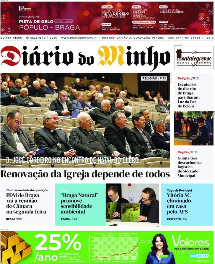 Capa Di�rio do Minho - 2025-12-18