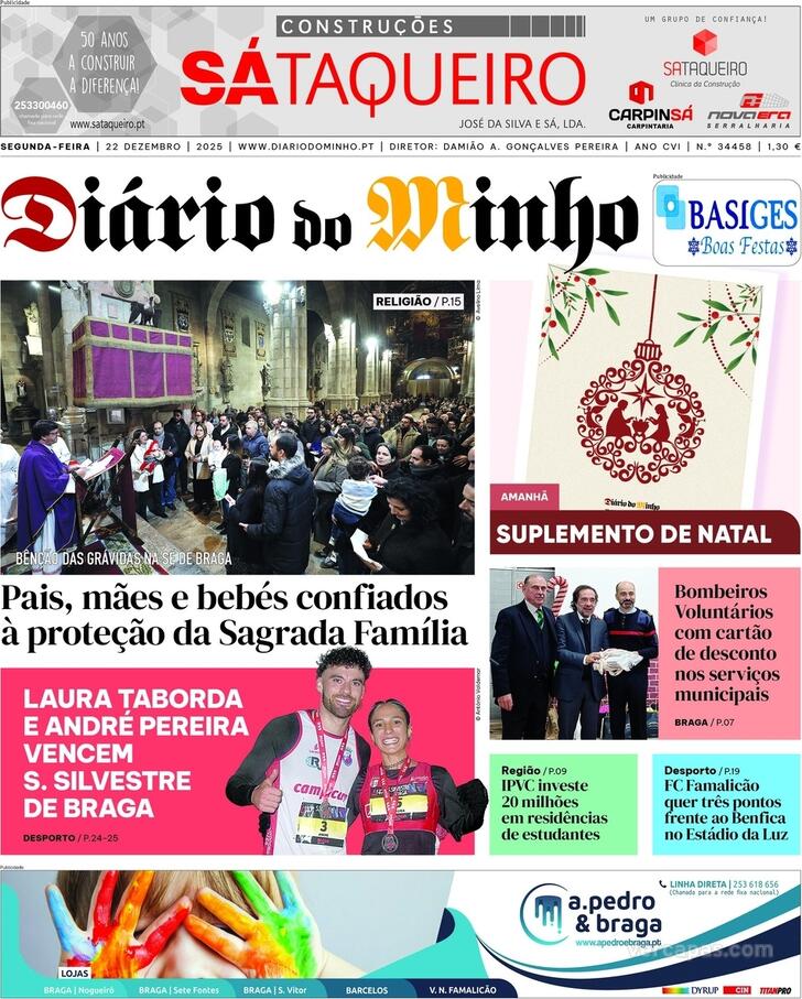Capa Di�rio do Minho - 2025-12-22