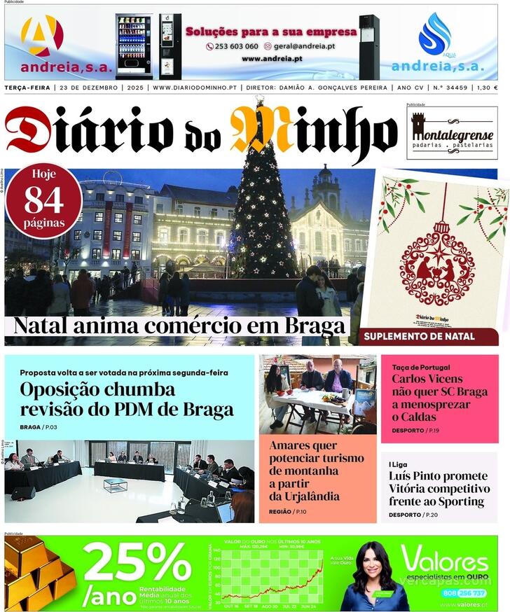 Capa Di�rio do Minho - 2025-12-23